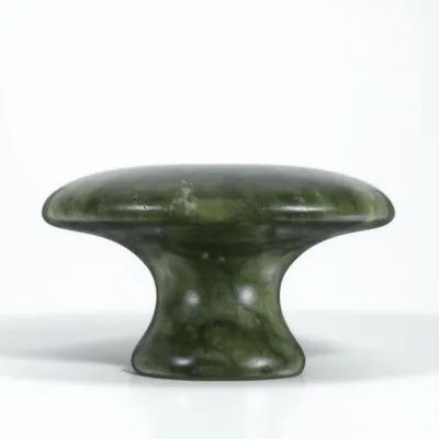 Jade Gua Sha Tool - Mantar Şekilli Yeşim Masaj Taşı Pürüzsüz