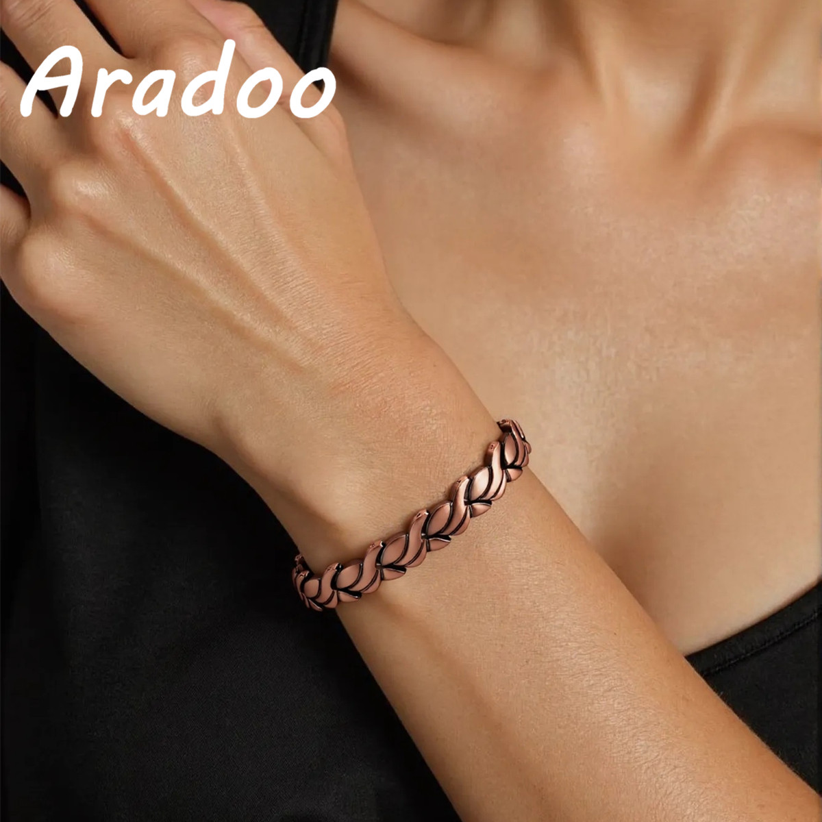 Health Wellness Bracelet - ARADOO Kadınlar için Saf Bakır Manyetik