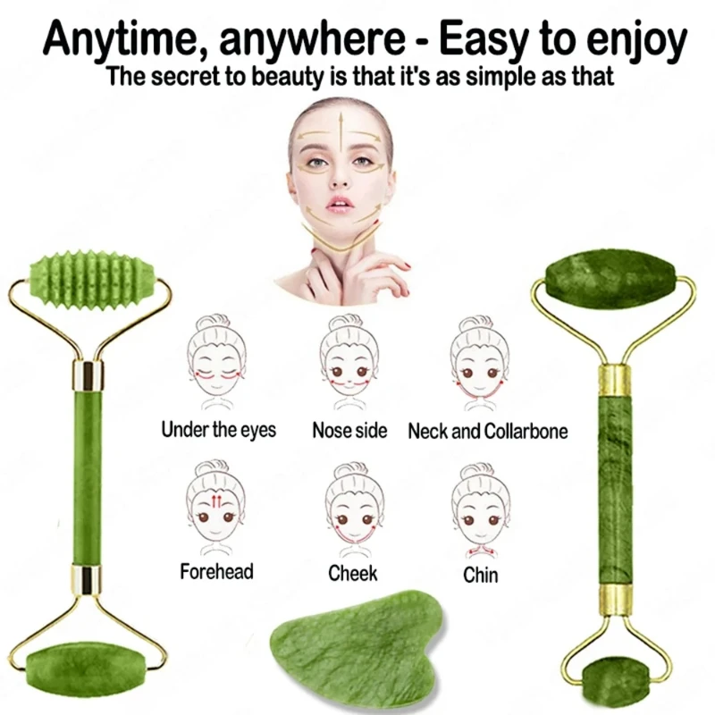 Doğal Yeşim Rulo Yüz Gua Sha D - Jade Gua Sha Tool incelemesi ve fiyatı